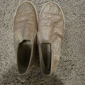 Cat & Jack Glittery Gold Slip-On Shoes